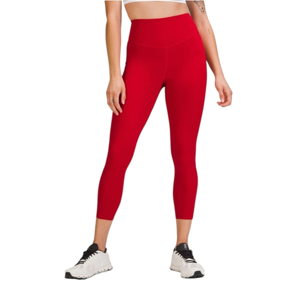 Lululemon Sz 10 Base Pace High-Rise Crop 23" Dark Red